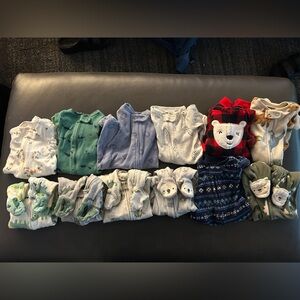 Carter's Assorted Colorful Footies - Large Bundle of 12 Newborn Sleep ‘n Plays